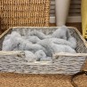 Couvertures de luxe pour chiens en fausse fourrure | Couverture pour chien en fausse fourrure gris cendré | Couverture grise