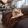 Couverture pour animaux de compagnie Raynard en fausse fourrure | Couvertures marron en fausse fourrure pour chiens et chats |