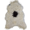 Tapis en peau de mouton naturelle noire et blanche | Peau de mouton islandaise noire et blanche