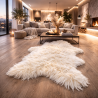 Tapis en peau de mouton islandaise blanc crème | Tapis de luxe en peau de mouton naturelle