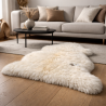 Tapis en peau de mouton naturelle | Tapis en pure laine | Tapis en peau de mouton couleur crème