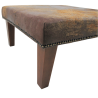 Tabouret carré en cuir de vachette de taille moyenne |
