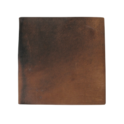 Repose-pieds en cuir de vachette marron foncé uni | Pouf en cuir de vachette marron véritable