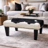 Petit repose-pieds en cuir de vachette noir et blanc | Petit repose-pieds en cuir de vachette