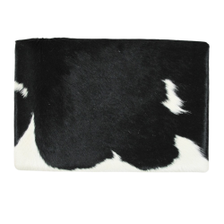 Small Black and White Cowhide Footstool | Small Cow Hide Foot Stool
