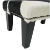Small Black and White Cowhide Footstool | Small Cow Hide Foot Stool