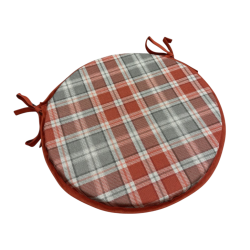 Highland Check Autumn Round Bistro Seat Pads | Tartan Round Chair Pads