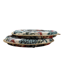 Round Bistro Natural Rainforest Tapestry Seat Pads | Round Chair Pads