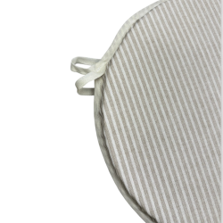 Coussins de siège ronds à rayures blanches pour chaises de bistro | Coussins de chaise ronds à rayures pour chaises de bistro |