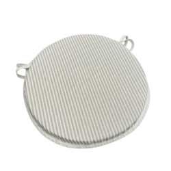Coussins de siège ronds à rayures blanches pour chaises de bistro | Coussins de chaise ronds à rayures pour chaises de bistro |