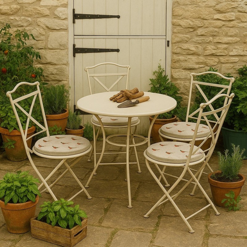 Small Pheasant Round Bistro Seat Pads | Pheasant Round Chair Pads |