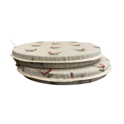 Petits coussins ronds pour sièges de bistrot à motif faisan | Coussins ronds pour chaises à motif faisan |
