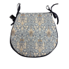 Coussin d'assise en forme de D en denim Snakeshead | Coussins d'assise en forme de D William Morris