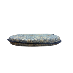Coussin d'assise en forme de D en denim Snakeshead | Coussins d'assise en forme de D William Morris