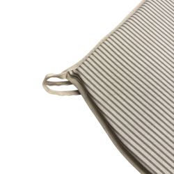 Coussins de siège en forme de D à rayures grises | Coussin de siège en forme de D à rayures extra épaisses
