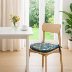 D Shaped Seat Pad Strawberry Thief Navy | Blue Floral D Shape Seat Pad