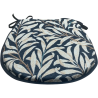 Coussin d'assise en forme de D, motif branches de saule et ébène | Coussins d'assise à motifs en forme de D |