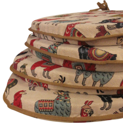 Tapestry Llama D Shaped Seat Pads | D Shaped Animal Tapestry Seat Pads