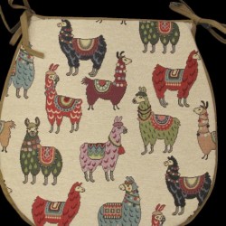 Coussins de siège en forme de D à motif lama | Coussins de siège en forme de D à motif animal