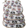 Tapestry Dog D Shaped Seat Pads | D Shaped Animal Tapestry Seat Pads