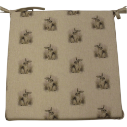 Grands coussins de chaise carrés réversibles à motif lapin | Lot de 2, 4, 6 ou 8 coussins de chaise