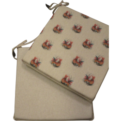 Petits coussins de chaise carrés réversibles à motifs de coqs | Lot de 2, 4, 6 ou 8 coussins de chaise