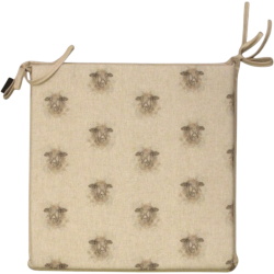 Coussin de siège carré réversible motif mouton | Lot de 2, 4, 6 ou 8 coussins pour chaises de campagne