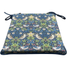 Square Seat Pad Strawberry Thief Navy | Red Square Seat Pads With Ties