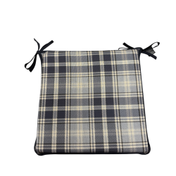Coussins de siège carrés en denim à carreaux Highland | Coussins de siège carrés géométriques