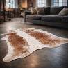 Huge Tan & off- White Cowhide Rug | XX/Large Hair on Hide Rug