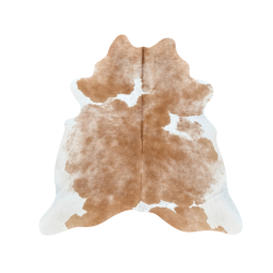 Grand tapis en peau de vache beige et blanche | Peau de vache beige et blanche | Poils beiges sur la peau