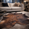 Tapis en peau de vache bringée marron XX/Large | Tapis en peau de vache bringée Double XL |