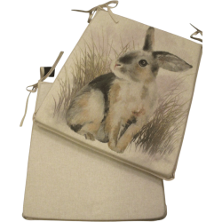 Rabbit Reversible Tapered Seat Pad | Set of 2,4,6 or 8 Bunny Chair Pads