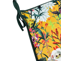 Velvet Midsummer Tapered Seat Pads | Floral Velvet Tapered Chair Pads