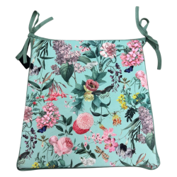 Coussins d'assise fuselés Velvet Tranquillity | Coussins de chaise en velours à motif floral |