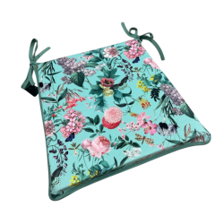 Coussins d'assise fuselés Velvet Tranquillity | Coussins de chaise en velours à motif floral |