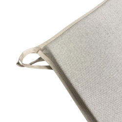 Coussins d'assise coniques en lin uni | Coussins d'assise coniques beiges avec attaches |