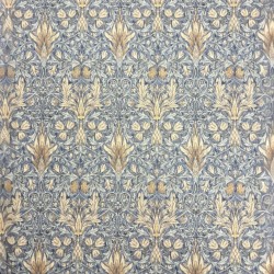 Tissu denim à motif tête de serpent | Tissu William Morris | Tissu imprimé bleu