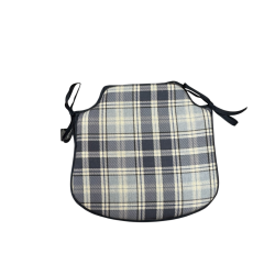 Spindle Seat Pads Highland Check Denim | Checked Spindle Chair Pads