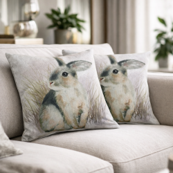 Grand coussin réversible lapin | Coussins réversibles | Coussin lapin