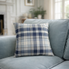 Coussins en denim à carreaux Highland | Coussins à carreaux bleus | Coussins tartan