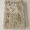 Genuine Sheepskin Pet Bed. Long Haired Orthopaedic Dog Bed - Large, Oyster