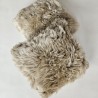 Pair Of Oyster Long Haired Genuine Sheepskin Cushions