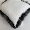 Pair Of Grey Long Haired Genuine Sheepskin Cushions 40cm