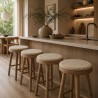 Shearling Sheepskin Round Bistro Seat Pads Oyster 37cm Chair Pads, Sold In Pairs