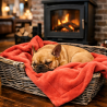 Couverture polaire corail pour chien | Couverture polaire rose pour animaux de compagnie | Couverture polaire pour chien