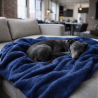 Couverture polaire bleu pétrole pour chien | Couverture polaire pour chien | Couverture bleue pour animaux de compagnie