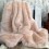 Pink long haired Candyfloss faux fur throw blanket