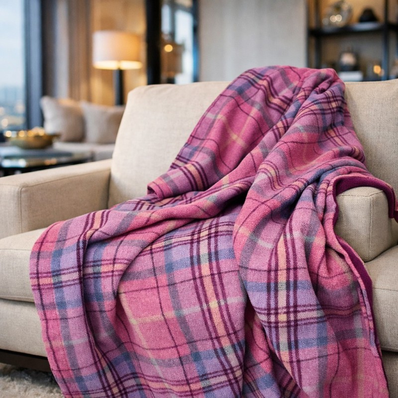 Red Tartan Throw | Red Tartan Check Blanket | Red Tartan Check Throws