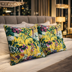 Coussins en velours de luxe pour la Saint-Jean | Coussins en velours à imprimé floral |